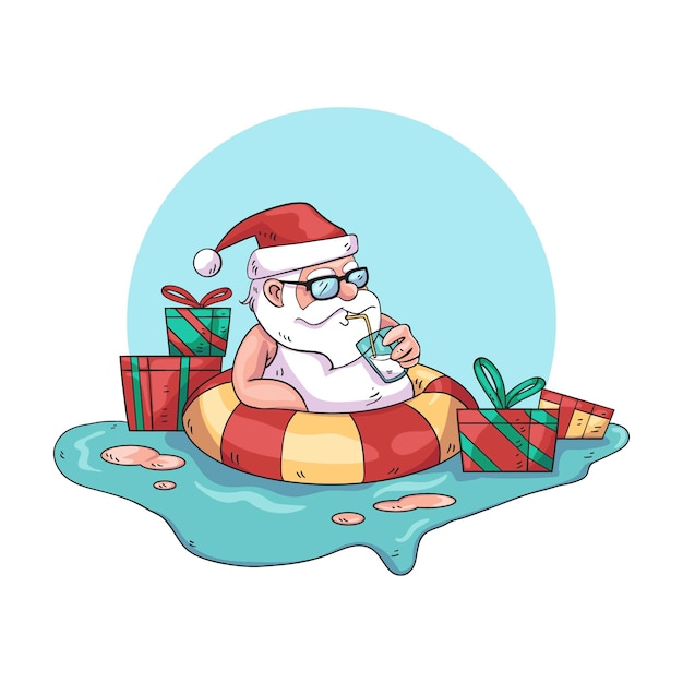 Free vector hand drawn summer christmas illustration