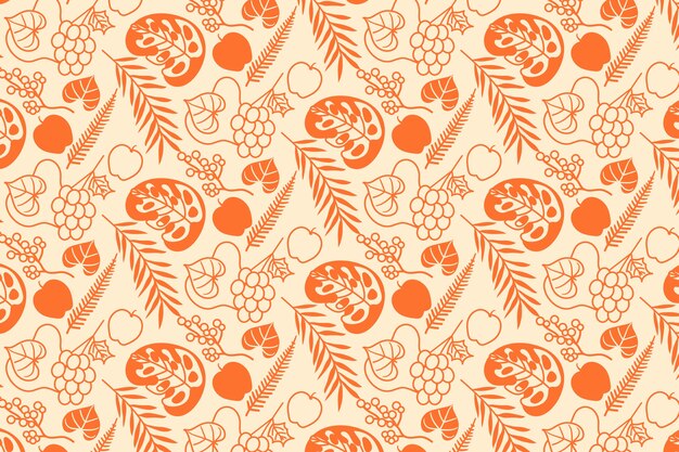 Hand drawn summer duotone pattern design