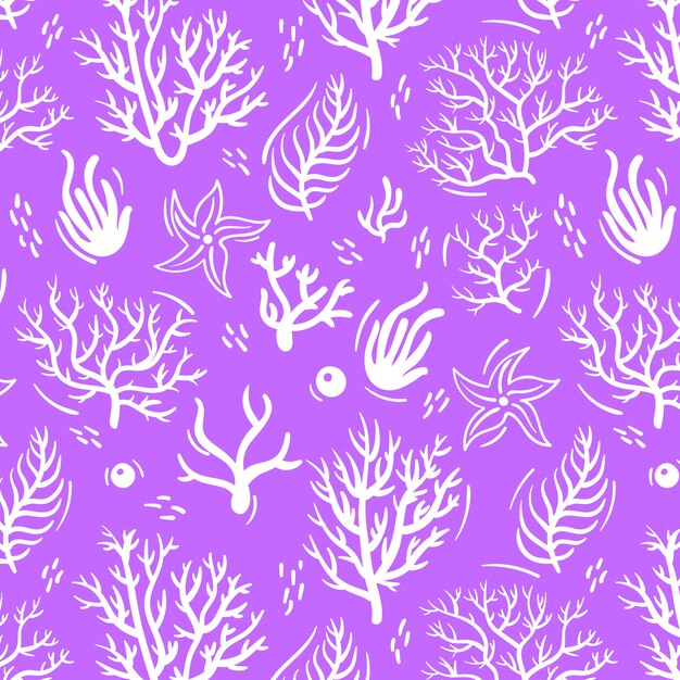 Hand drawn summer duotone pattern design