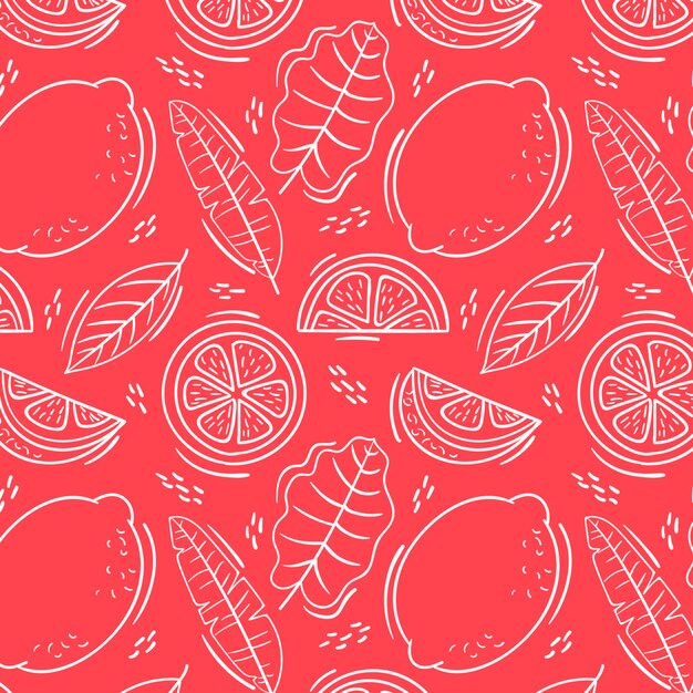 Hand drawn summer duotone pattern design