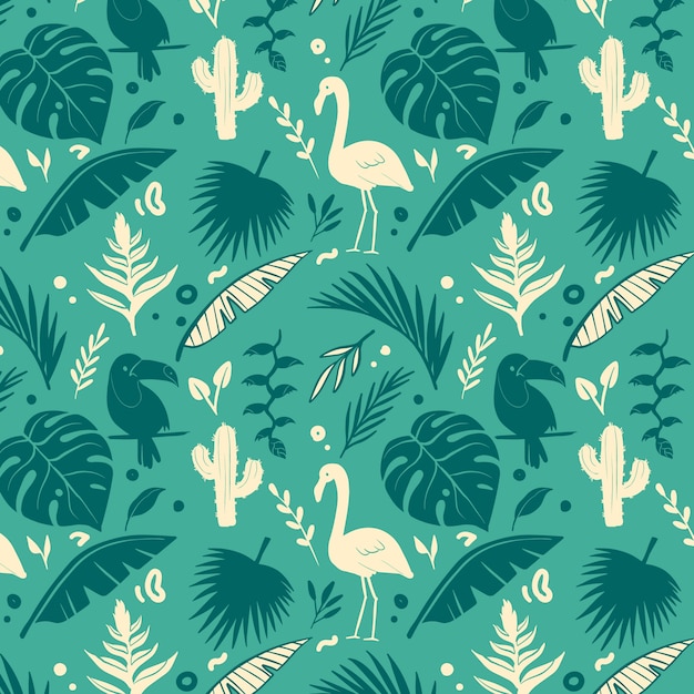 Free vector hand drawn summer duotone pattern design