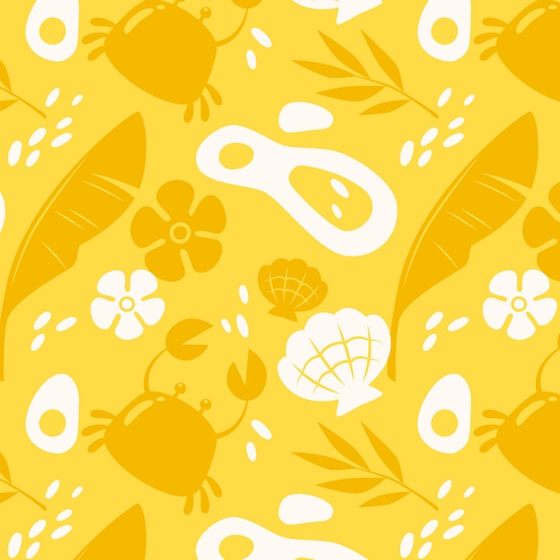 Hand drawn summer duotone pattern design