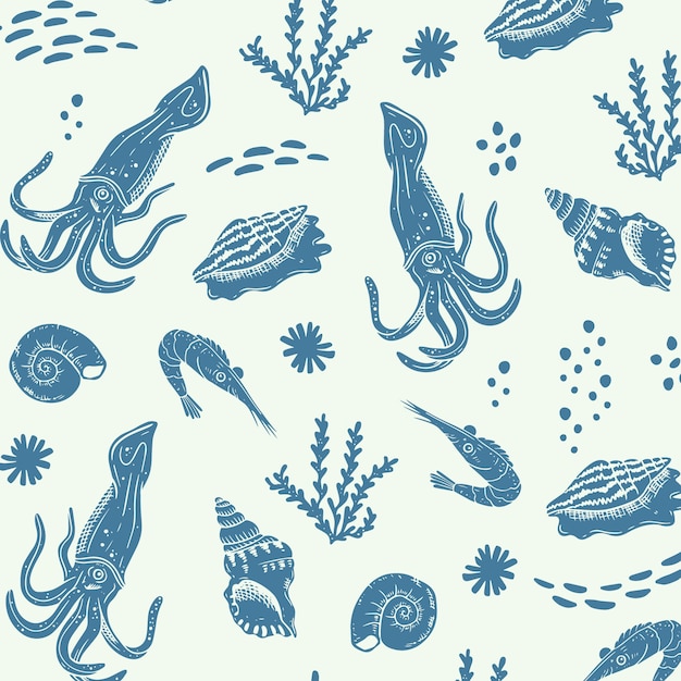 Free vector hand drawn summer duotone pattern design