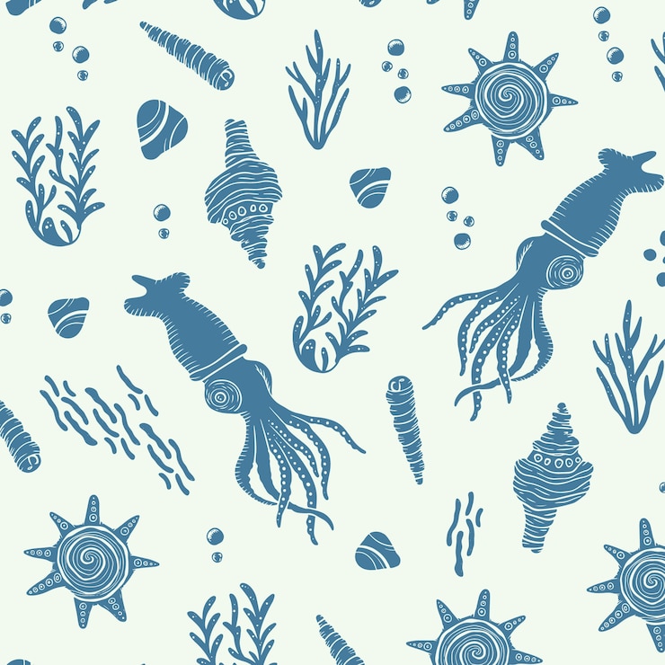Free Vector hand drawn summer duotone pattern design