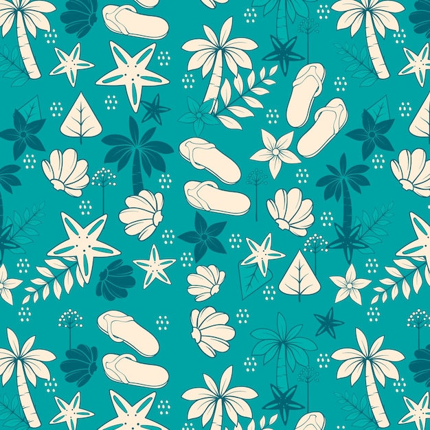 Hand drawn summer duotone pattern design