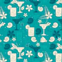 Free vector hand drawn summer duotone pattern design