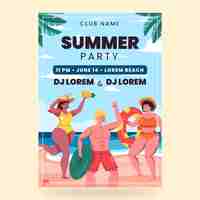 Free vector hand drawn summer flyer or poster