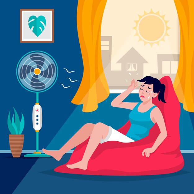 Hand drawn summer heat illustration
