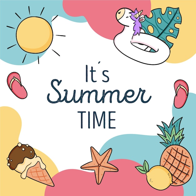 Free vector hand drawn summer illustration