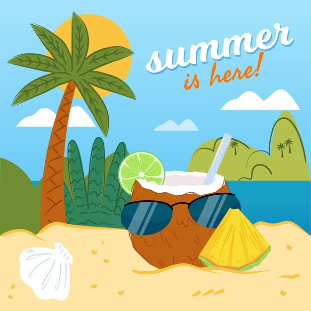 Free vector hand drawn summer illustration