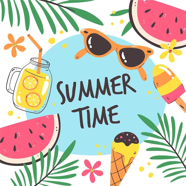 Free vector hand drawn summer illustration