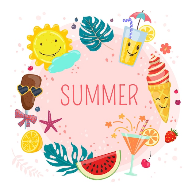 Free vector hand drawn summer illustration