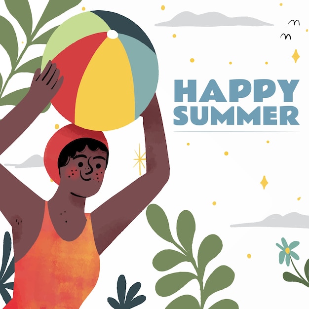 Free vector hand drawn summer illustration