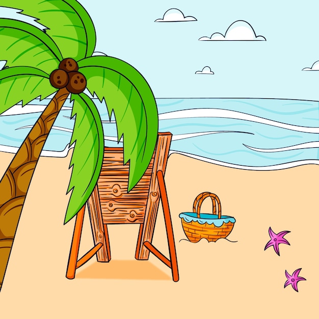 Free vector hand drawn summer illustration