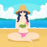 Free vector hand drawn summer illustration