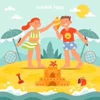 Free vector hand drawn summer illustration