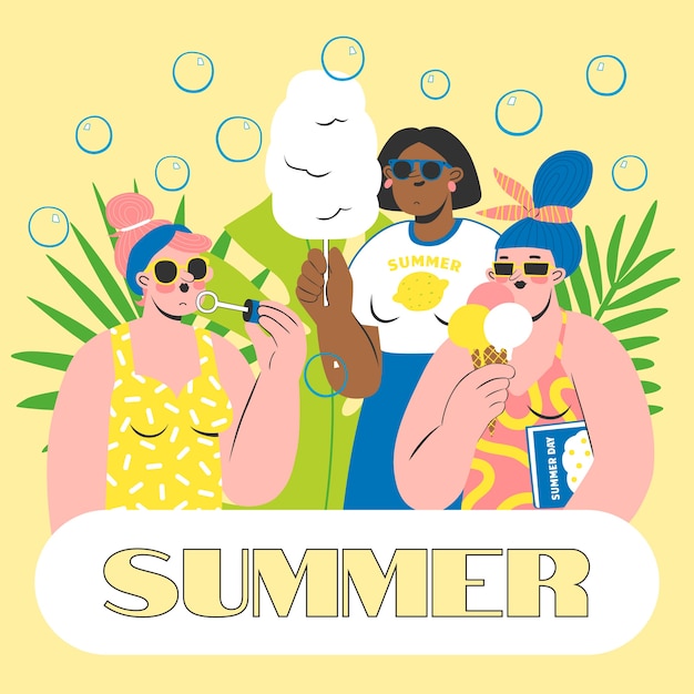 Free vector hand drawn summer illustration