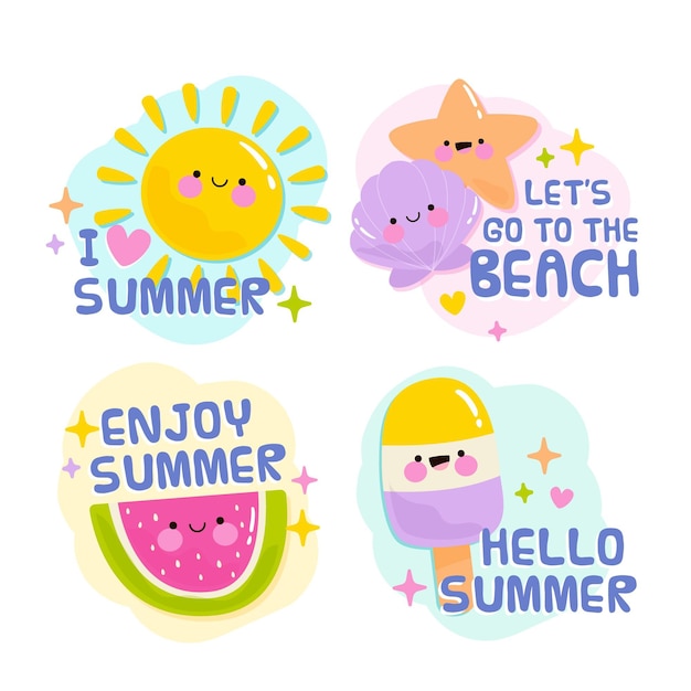 Free vector hand drawn summer labels concept