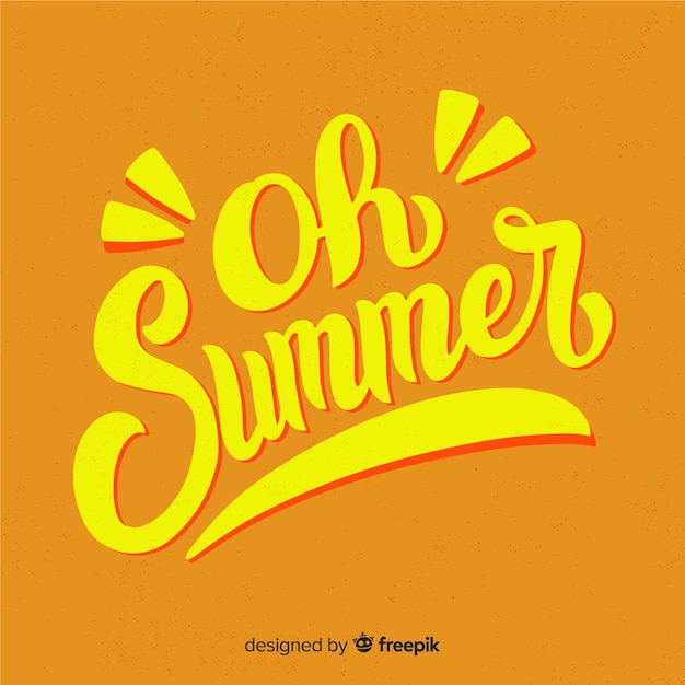 Free vector hand drawn summer lettering background