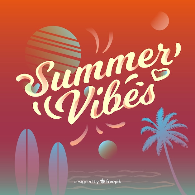 Hand drawn summer lettering background
