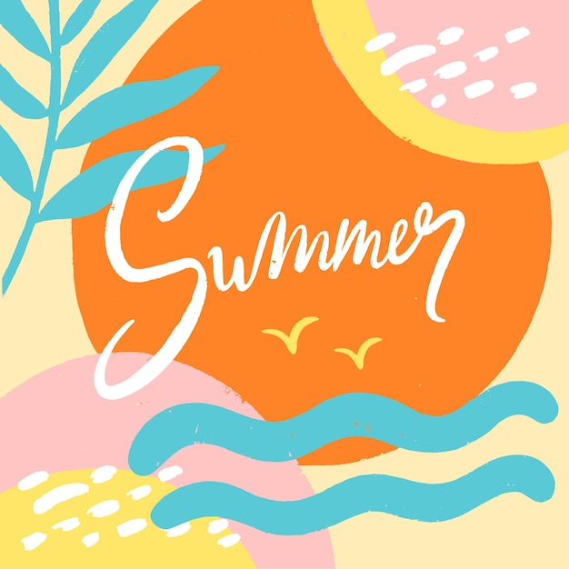 Hand drawn summer lettering