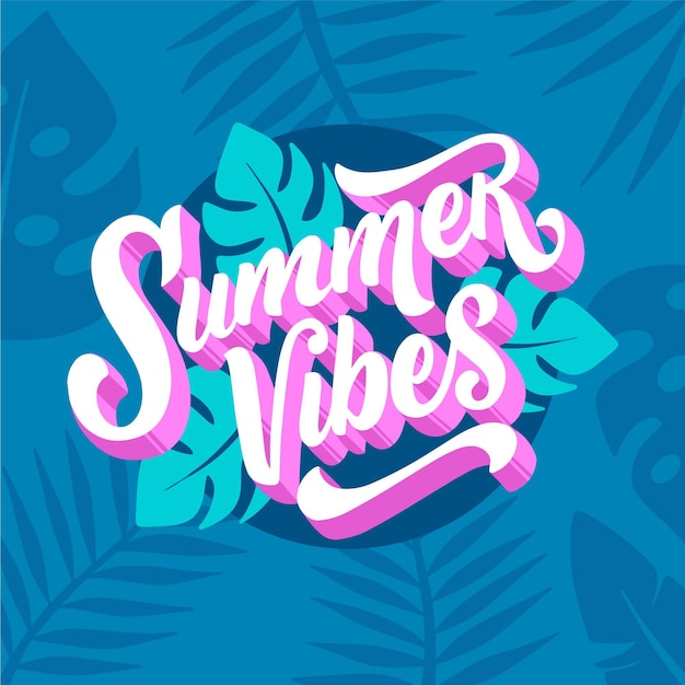 Free vector hand drawn summer lettering