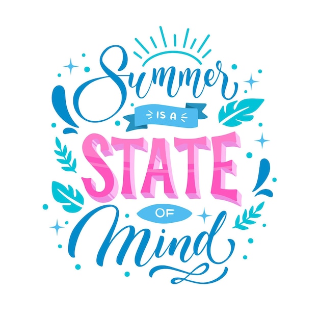 Hand drawn summer lettering