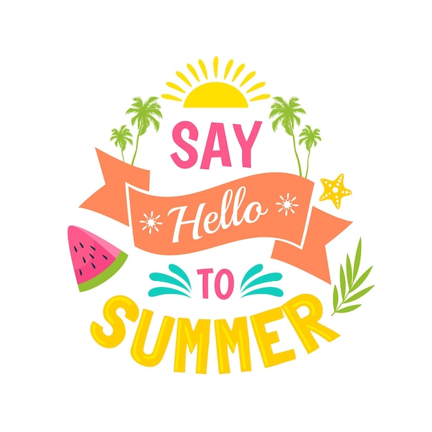 Hand drawn summer lettering