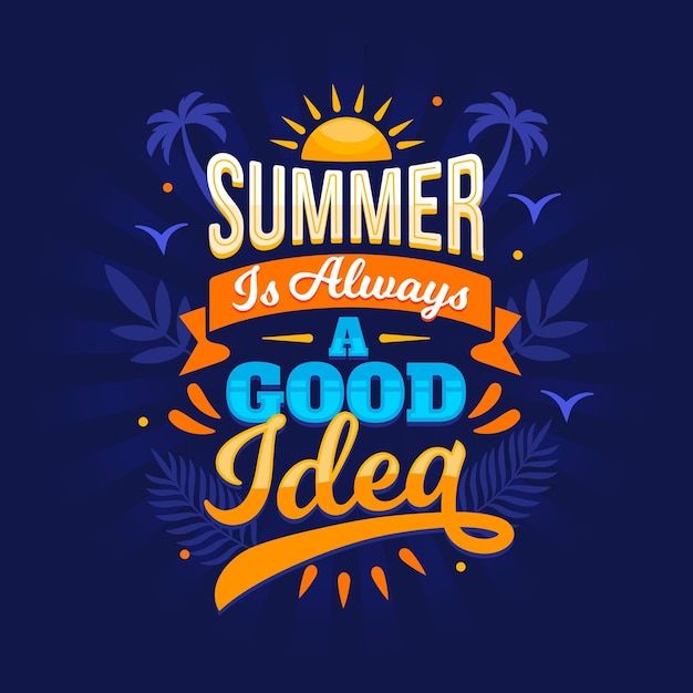 Free vector hand drawn summer lettering