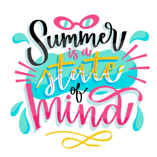 Hand drawn summer lettering