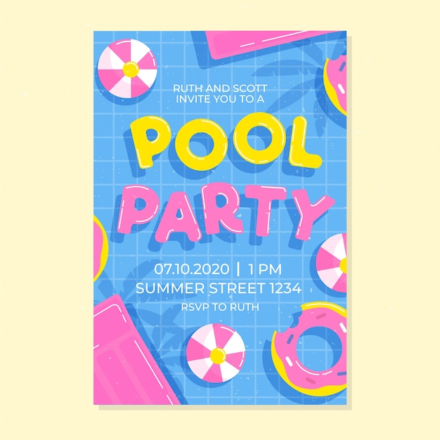 Free vector hand drawn summer party flyer