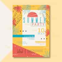 Free vector hand drawn summer party poster template