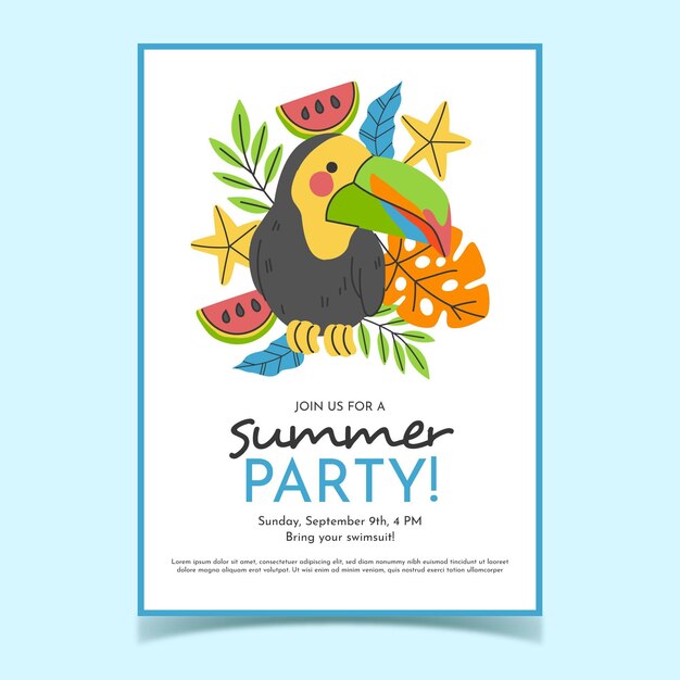 Hand drawn summer party poster