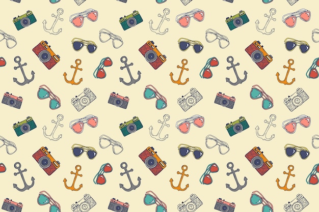 Free vector hand drawn summer pattern design