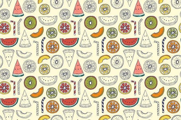 Free vector hand drawn summer pattern design