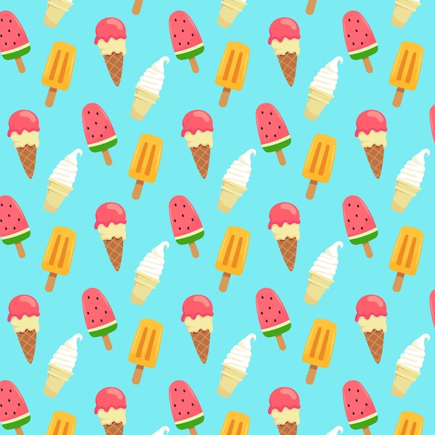 Hand drawn summer pattern design