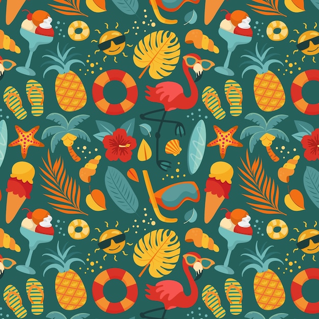 Free vector hand drawn summer pattern design