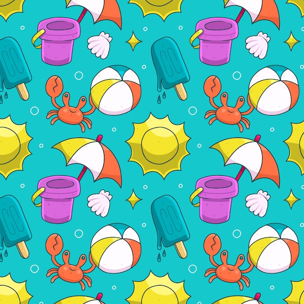 Free vector hand drawn summer pattern design