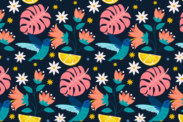 Hand drawn summer pattern design