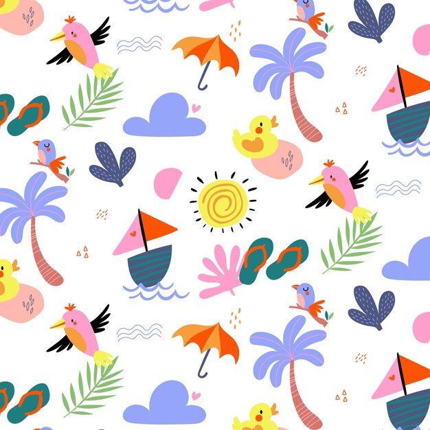 Free vector hand drawn summer pattern design