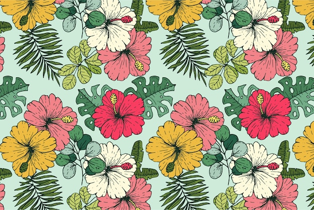 Free vector hand drawn summer pattern design