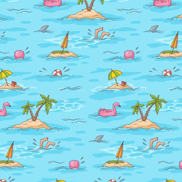 Free vector hand drawn summer pattern