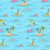 Free vector hand drawn summer pattern