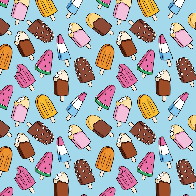 Free vector hand drawn summer pattern