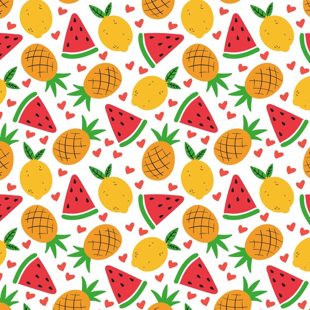 Hand drawn summer pattern