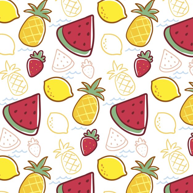 Hand drawn summer pattern