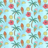 Free vector hand drawn summer pattern