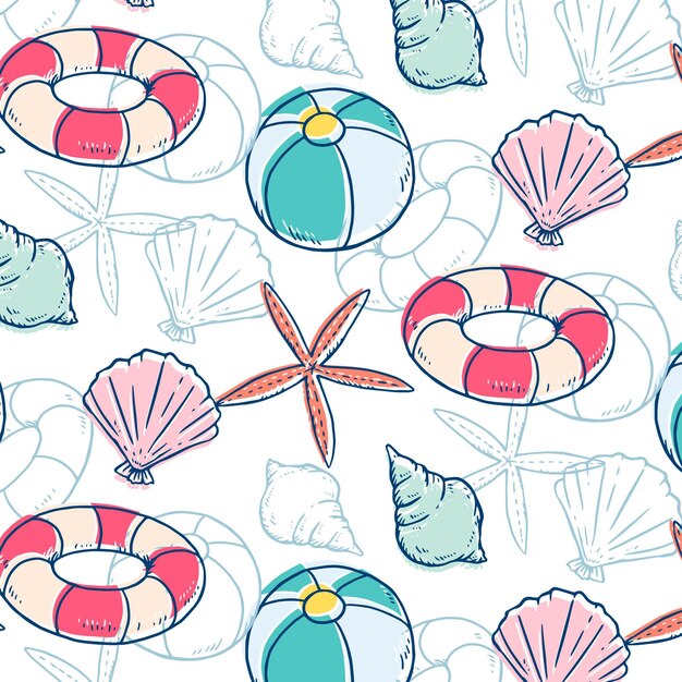 Hand drawn summer pattern