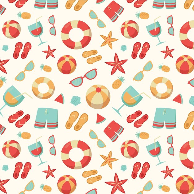 Hand drawn summer pattern