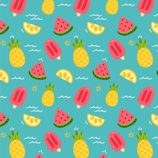 Hand drawn summer pattern